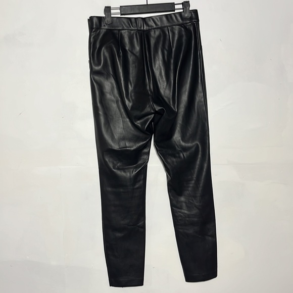 ZARA Black Faux Leather Leggings Size Large - Picture 7 of 9
